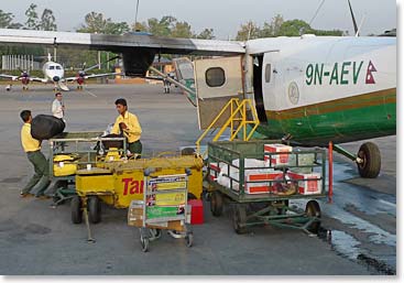 It's always nice to witness our bags being loaded on the plane, just to be sure.