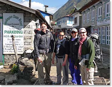 At 9 a.m., we're ready to hit the trail to Phakding, our first stop.