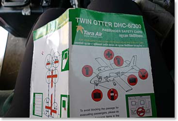 Our plane is the famous Canadian bush plane, the Twin Otter, made to land on short runways.