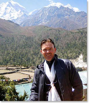 Jeremy in Pangboche, just before today's hike