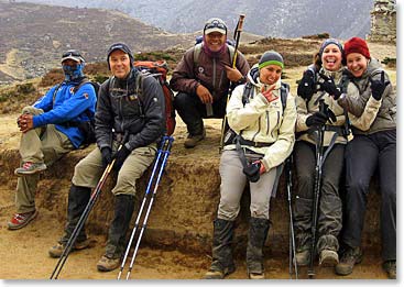 The team having fun at Pheriche Pass
