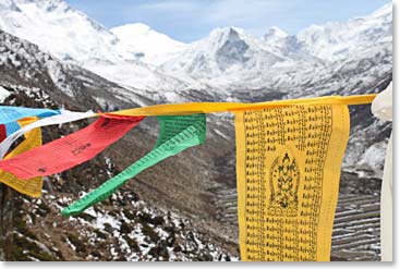 The spectacular view from up above Pheriche
