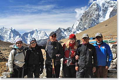The team leaving Lobuche, headed for Gorak Shep.