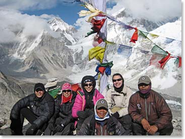 Team on the summit of Kala Patar, including our cook Bal.