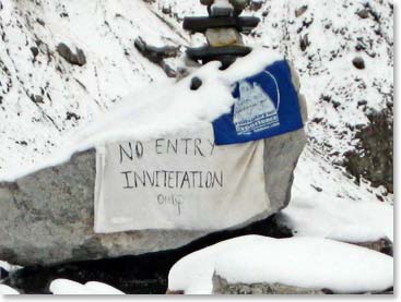Some expeditions are quite careful about visits from unexpected trekkers.