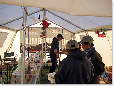 Our dining tent was a welcome sight at EBC.