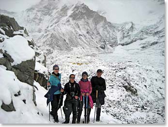 The team leaving base camp