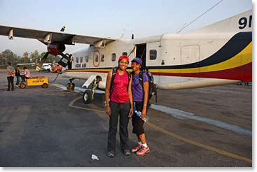 The team arrives early in the morning in Lukla.