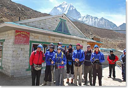 The team heads out for a day hike.