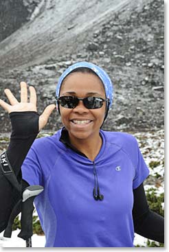 Later on the trail we were surrounded by the new snow.