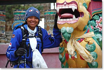 LaQuisha at the Tengboche monestary