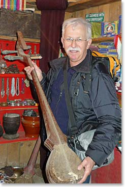 Doug experimenting with some local instruments