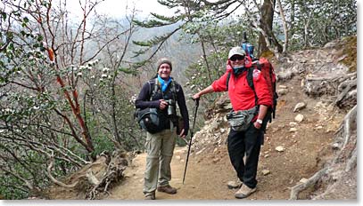 Trevor and Wally on the trail.