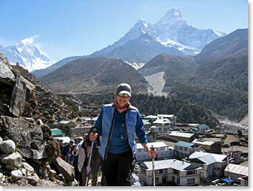 Leila joins the group in Upper Pangboche.