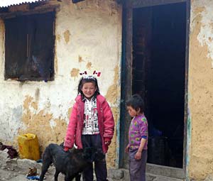 We passed by a home on the way to Pheriche and saw a girl wearing her gift.