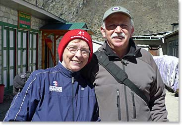 Brenda and Doug going for an acclimatization hike