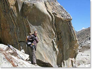 Chris on the trek to Gorak Shep, looking strong and happy.