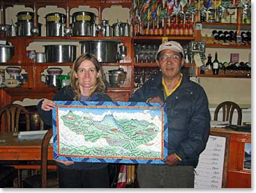 Pasang came by to deliver the beautiful tanka painting that Marta ordered.
Thanks,