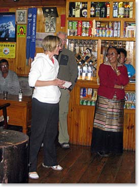 Allison giving her farewell speech to the staff