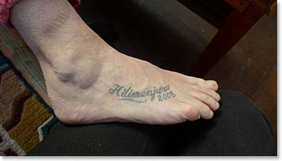 Who would have imagined that Brenda had a tattoo of Kilimanjaro on her foot?