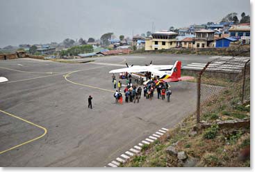 Overlooking the Lukla airport