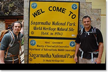 The sign marking our entrance into Sagarmatha National Park. We officially made it!