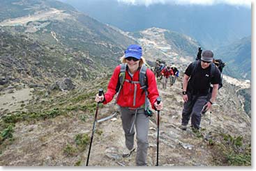 Hiking up the hill from Namche to the Everest viewpoint