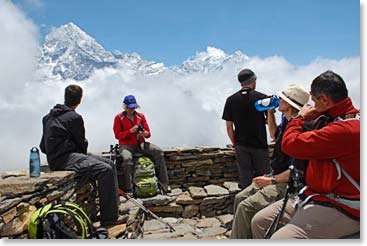 Taking a break at the top