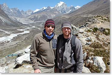 Wes and Steve do some father/son bonding above Pheriche.