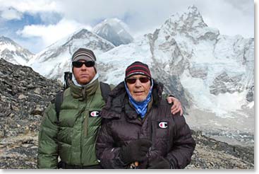 Steve and Wes bundled up near Base Camp.