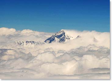 View of the Himalayas from Kathmandu to Lhasa