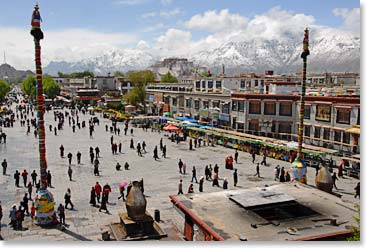 Looking down on Jokhang Square