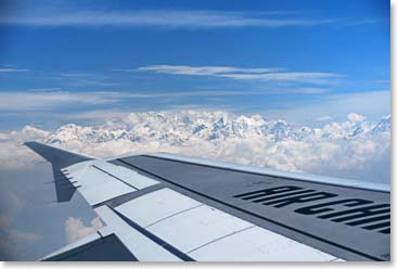 A view of the Langtang or Annapurna group from our flight to Lhasa.