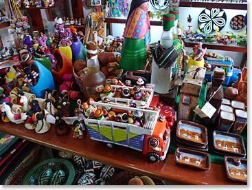 Variety of souvenirs that you can find in La Paz.