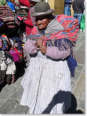 Local Bolivian woman at the witches market