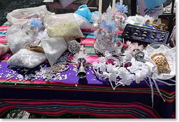 The church door had a table full of items for sale in case you forgot to buy your wedding rings!