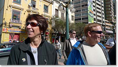 Terri and Tim on the streets of La Paz