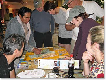 Theo shows us a map of the city.