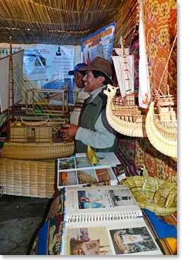 At Esteban's museum, we had a quick lesson on reed boat building.