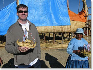 Mike holding a Ra boat