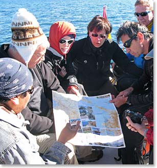 Checking out the map of Sun Island