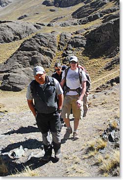 Osvaldo leading the way to base camp