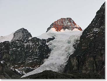 The view of Illusion Peak from base camp