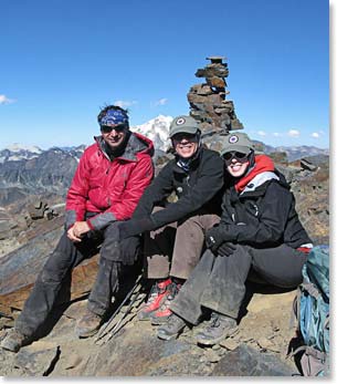 Heiko, Terri, and Sam on the summit of Cerro Austria