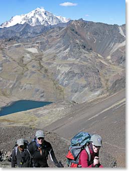 Looking down on base camp