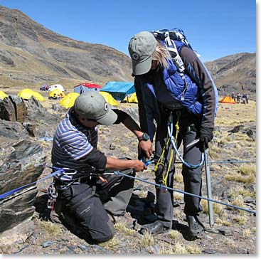 There is no better camp site to learn and practice skills than Condoriri