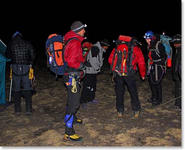 The team starts their climb at 3:30am.