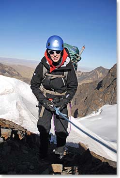 Sam did an amazing job on her first glacier climb