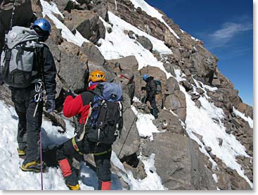 Climbing up towards Sajama high camp