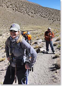 Leila and Osvaldo heading back to Sajama